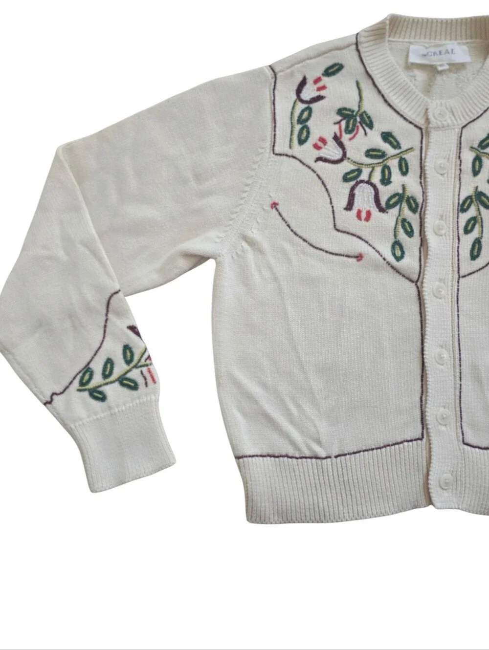 The Great Women's Western Beaded Natural Cardigan Size 1 Small